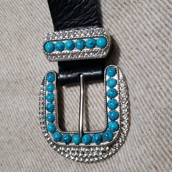 Christine Alexander Swarovski Crystal Turquoise belt - M - Picture 4 of 6